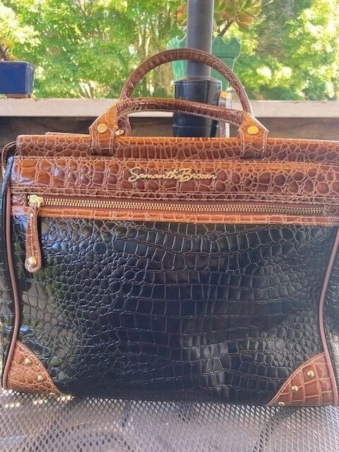 2 Samantha Brown Croco-Embossed Dowell Luggage Travel Bags 2