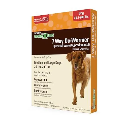 Sentry HC Worm X Plus 7 Way De-Wormer  Assorted Pattern Names , Sizes