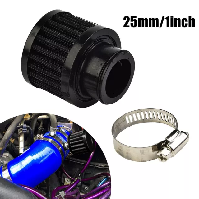 25mm/1.0 Black Car Air Filter Universal Fits For Most Cars, Trucks,Motorcycle