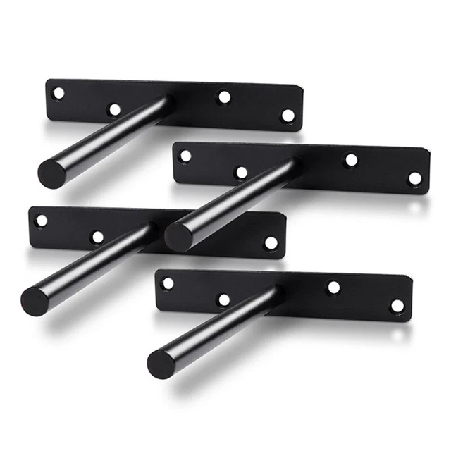 Mensola Galleggiante Legno 80cm - Supporti Metallico Nero Per Parete - Foto 1