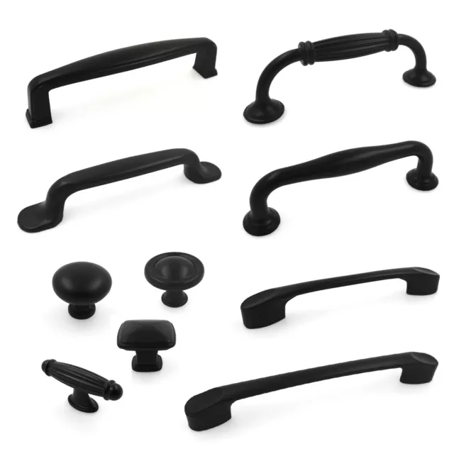 Modket Flat Black Kitchen Hardware Dresser Drawer Cabinet Pull Knob Handle