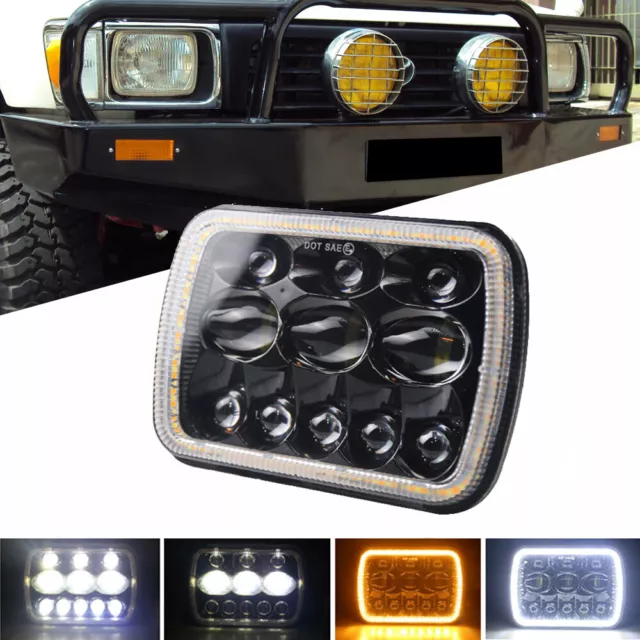 5x7'' 7x6'' LED Headlight Hi-Lo Combo Beam Halo DRL For Jeep Cherokee Hilux