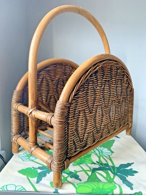 Portariviste retrò vintage bambù rattan vimini rattan deposito mcm arredamento interni