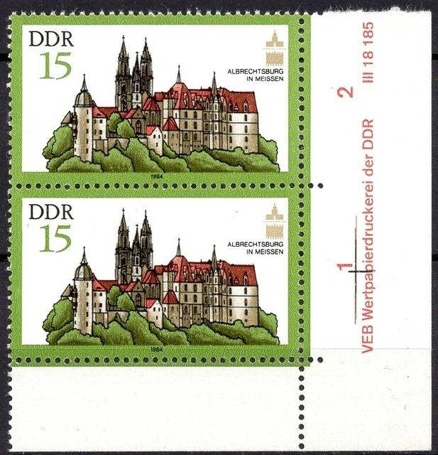 DDR 1984 Mi.Nr. 2870 ** postfrisch Eckrand mit DV Druckvermerk
