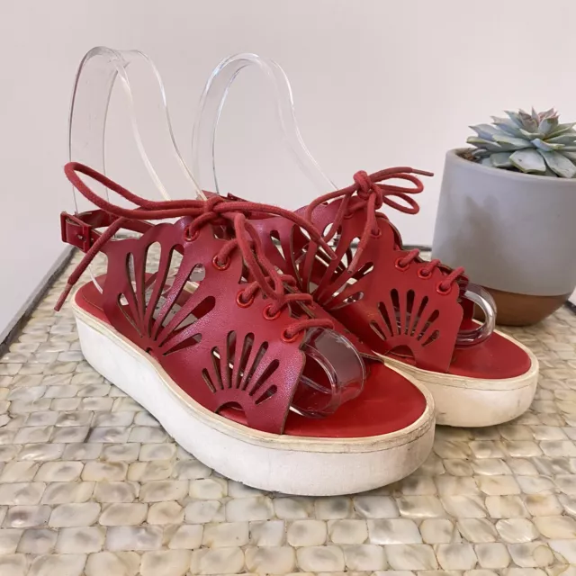 Stella McCartney Size 30 UK 12 red girls summer strappy sandals beach shoes