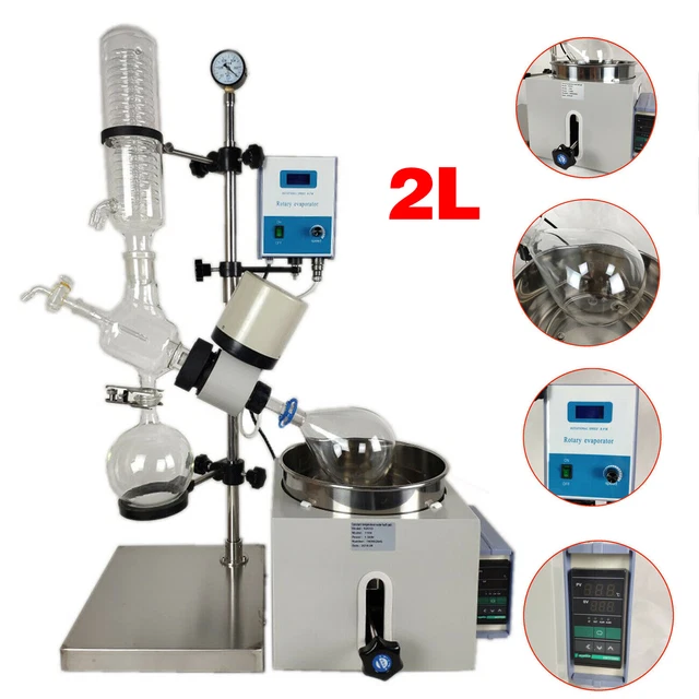 2L 110v Lab Rotary Evaporator Manual Lifting Rotavapor Professional Good Seal