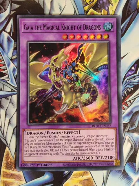 Yu-Gi-Oh! Gaia the Magical Knight of Dragons ROTD-EN037 Super Rare 1st Ed NM