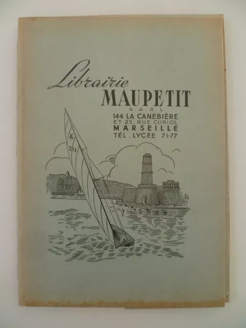 Protege Cahier Publicitaire Ancien / Librairie Maupetit La Canebiere Marseille