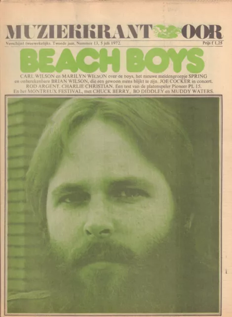 MAGAZINE OOR 1972 nr. 13 - BEACH BOYS(COVER) / JOE COCKER / WALLY TAX