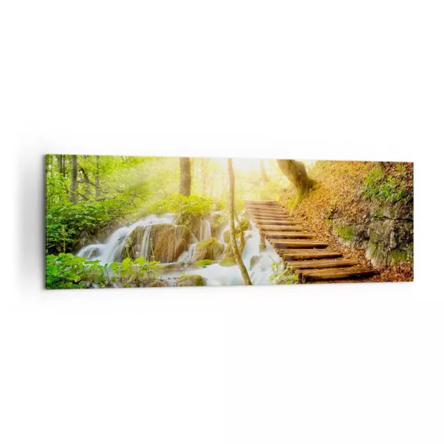 Quadro su Tela 160x50cm parco cascata acqua Stampe Immagini Quadri Murale