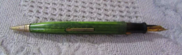 Vintage Green Fountain Pen & Mechanical Pencil Combo