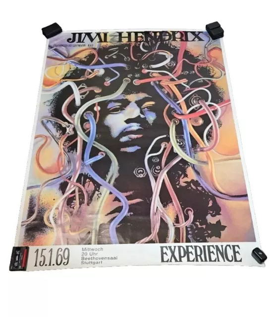 Jimi Hendrix Experience 1969 Stuttgart Concert Poster 1/15/69 39.5" X 54.5" Rare