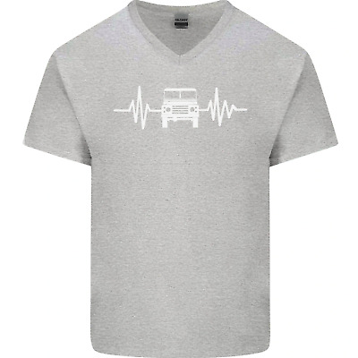 4X4 Heart Beat Pulse OFF ROAD viabilità scollo a V da Uomo T-shirt di cotone 2