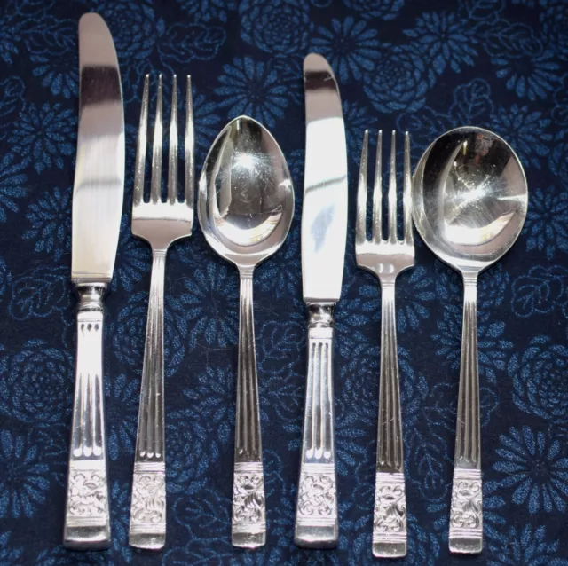 Rodd BERKELEY - 6 Piece One Person PLACE SETTING - Silver Plate Vintage Cutlery