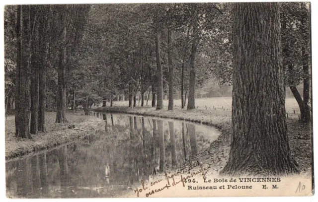 CPA 75 - PARIS - 494. Le Bois de Vincennes - Creek and Lawn - E.M.