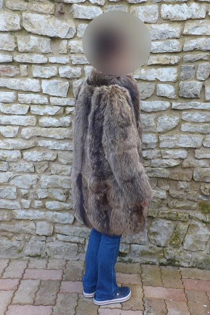 Manteau en fourrure de marmotte pleine peau 38-40 Michat Béziers 