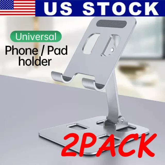 Universal Metal Desk Tabletop Phone iPad Tablet Stand Holder Foldable Adjustable