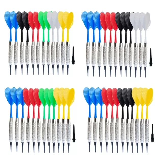 12Pcs Plastic Soft Tip Darts with 100pcs Darts Tip for Electronic Darts Board