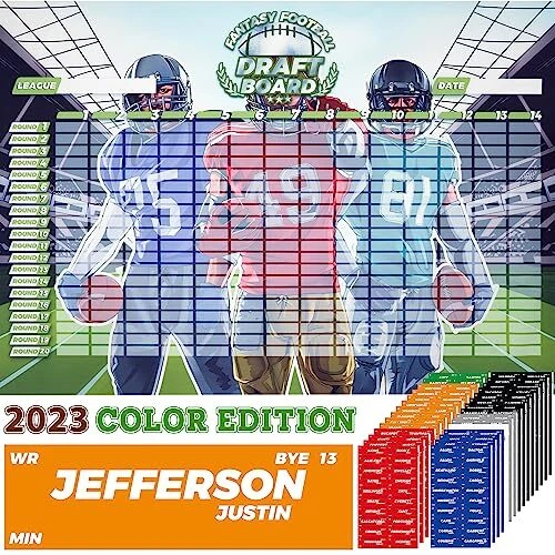 FANTASY FOOTBALL DRAFT Board 20232024 Kit, 580 Player Labels, 6 Feet x