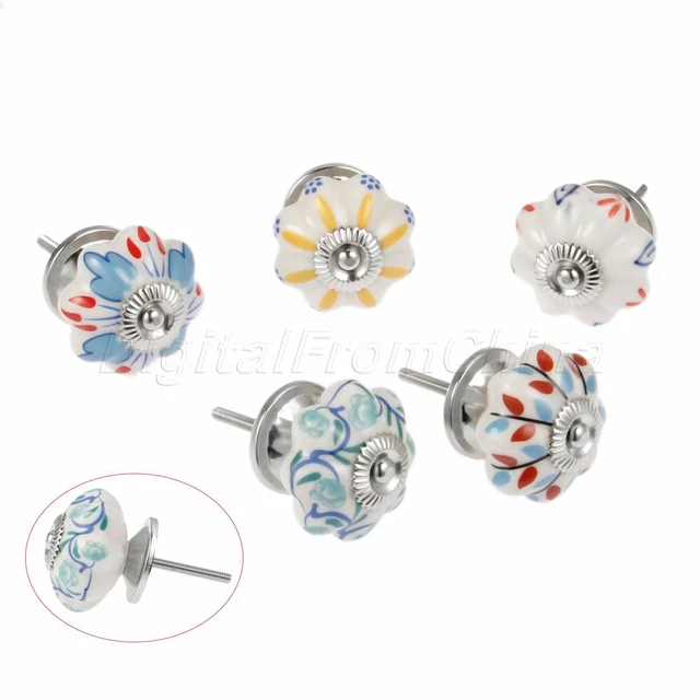 Retro Furniture Hardware Cabinet Knobs Round Ceramic Drawer Door Pull Handles