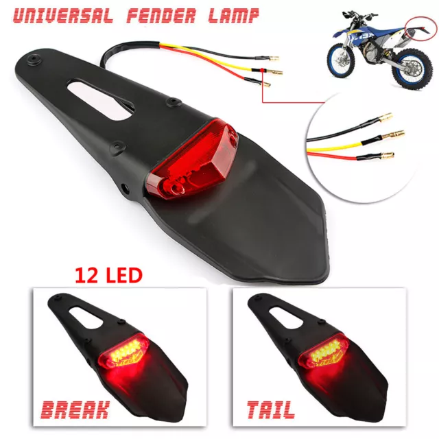 Heck Fender LED Rücklicht Bremslicht Rot Universal Für Enduro Motorrad Quad ATV