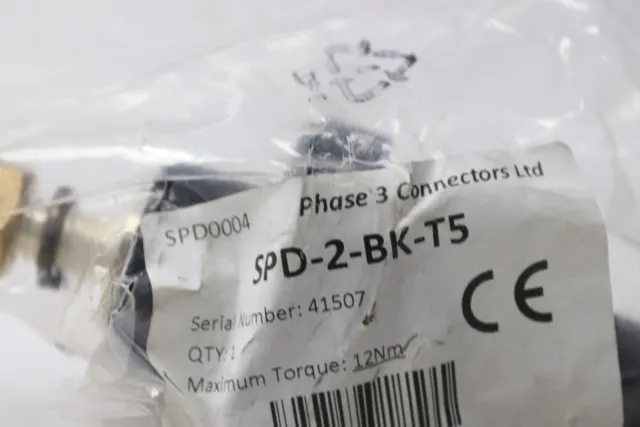 Phase 3 L2 Drain Panel Socket 500Amp Black  SPD-2-BK-T5