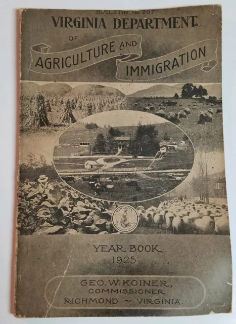 VIRGINIA DEPARTMENT OF AGRICULTURE & IMMIGRATION YEARBOOK 1925 Farming Livestock