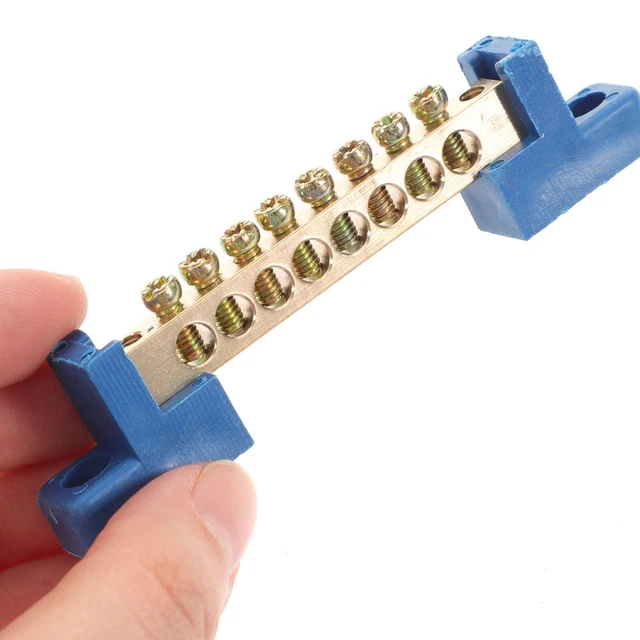 4 Pcs Distribution Terminal Block Ground Bar Copper Battery