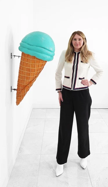 Ice Cream Cone Statue Mint Scoop Wall Hanging Waffle Cone 3Ft Indoor Outdoor