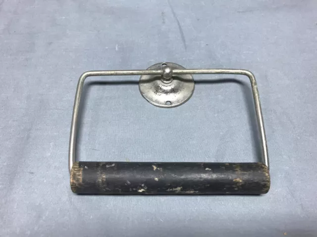 Antique Vintage Nickel Plated Brass Toilet Paper Holder Plumbing Old 1535-23B