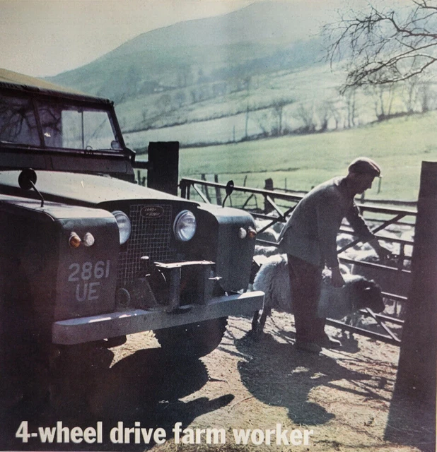 Land Rover Farm Worker Sheep Print Ad 1961 Illustrated London News 10x14"