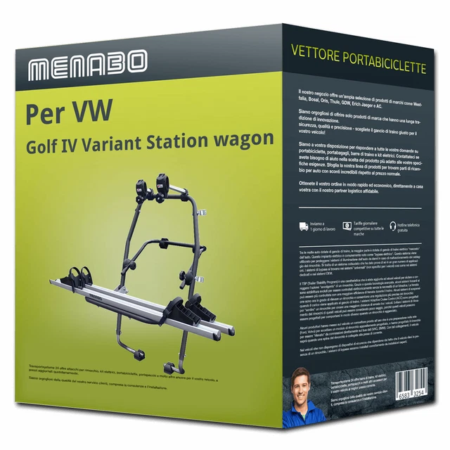 Menabo Stand Up 2 portabici portellone per VW Golf IV Variant wagon 1J5 - 2 bici