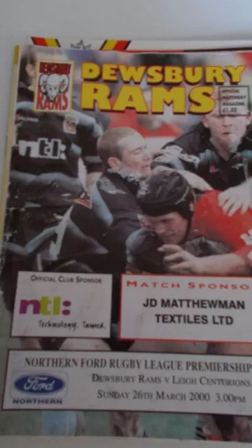 26.3.2000 Dewsbury Rams v Leigh Centurions programme