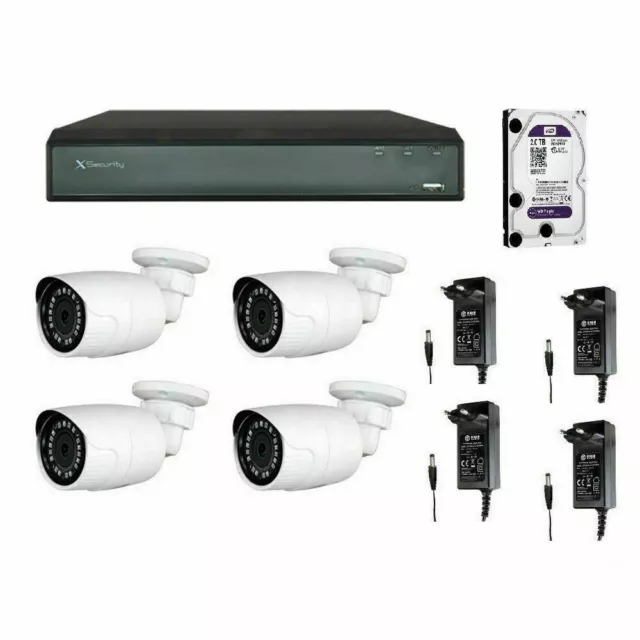 KIT videosorveglianza HDCVI Dahua 4CH + 4 Telecamere dahua 1080p 2MEGAPIXEL +ali