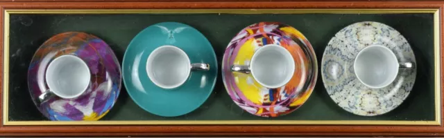 Anamorphic Damien Hirst limited edition espresso cups & saucers