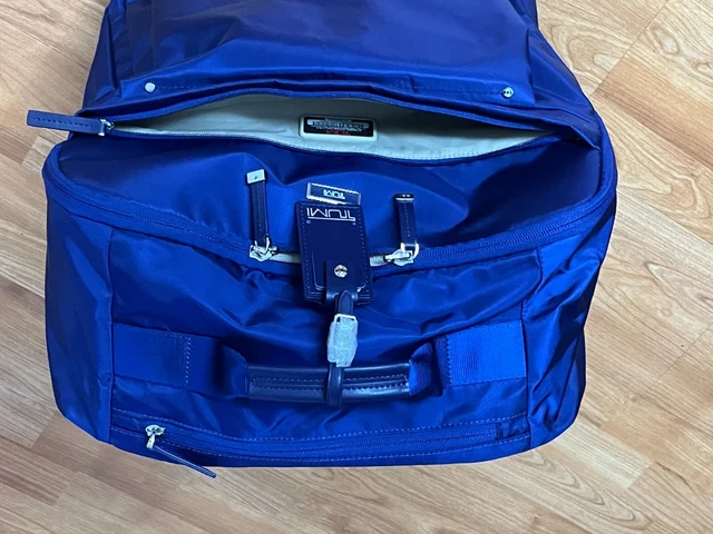 Tumi Voyageur Nylon Leisure Travel Blue Carryon Luggage Suitcase Wheels Black 10