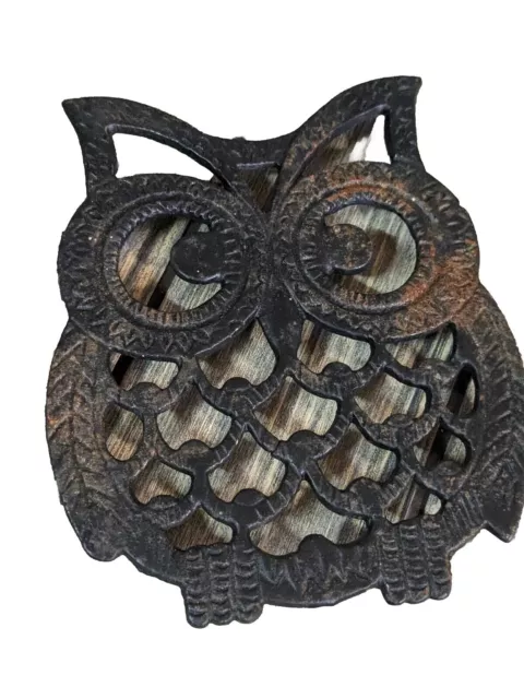 Cast Iron Owl Pot Trivet Decorative Metal Owl Trivets Hot Dishes Kitchen Counter