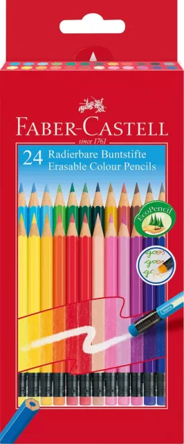 Faber-Castell Erasable Colour Pencils - Set of 24 24 count (Pack of 1) Cardboard