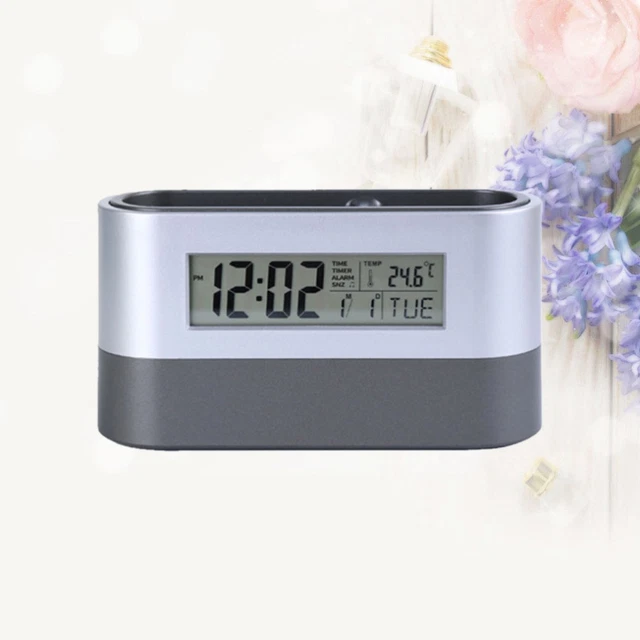Contenitore penna orologio temperatura ora data display sveglia wireless creativa