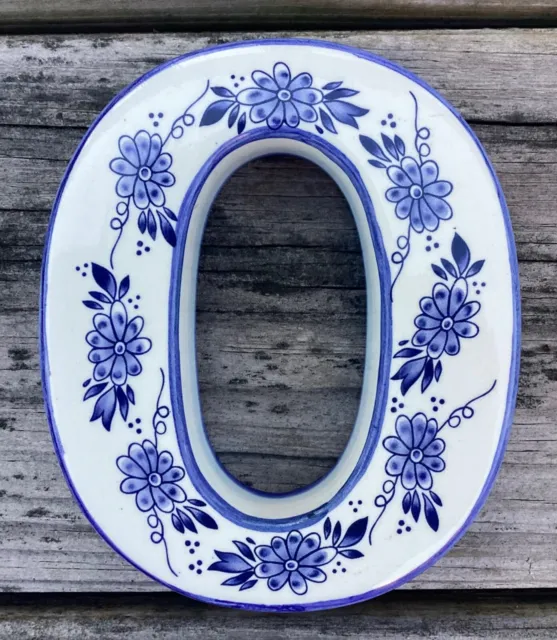 "Casa de cerámica Dutch Delft número 0, cero, azul y blanco, 5"""