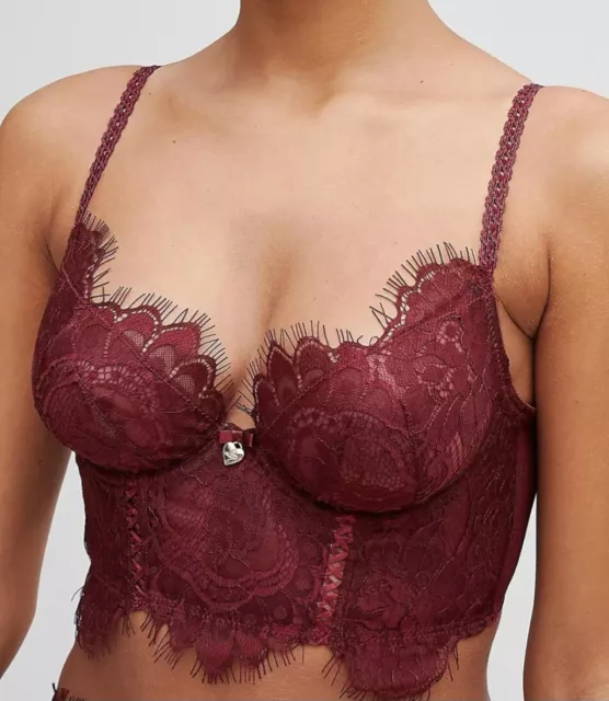 LIPSY LONNIE LONGLINE Bra 34B Burgundy New Tags £13.75 - PicClick UK