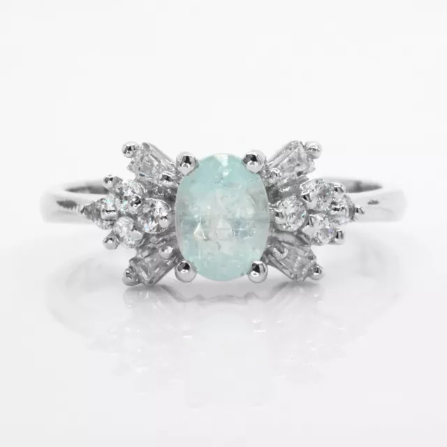 Exquisite Paraiba Tourmaline Blue 925 Sterling Silver Handmade Engagement Rings