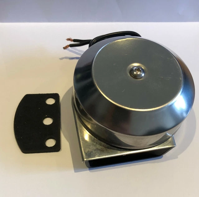 12V COMPACT MARINE electric horn stainless narrowboat loud car van