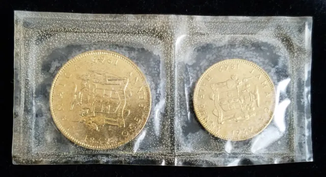 Jamaica 1969 Half Penny & Penny Uncirculated Set in Mint Cellophane Pack