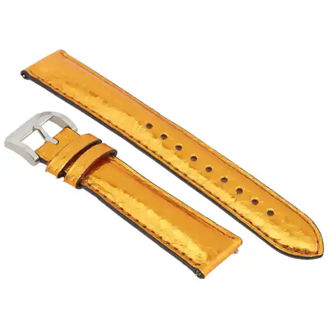 Burberry Ladies 18 mm Metallic Orange Leather Watch Band 3897538 3897538