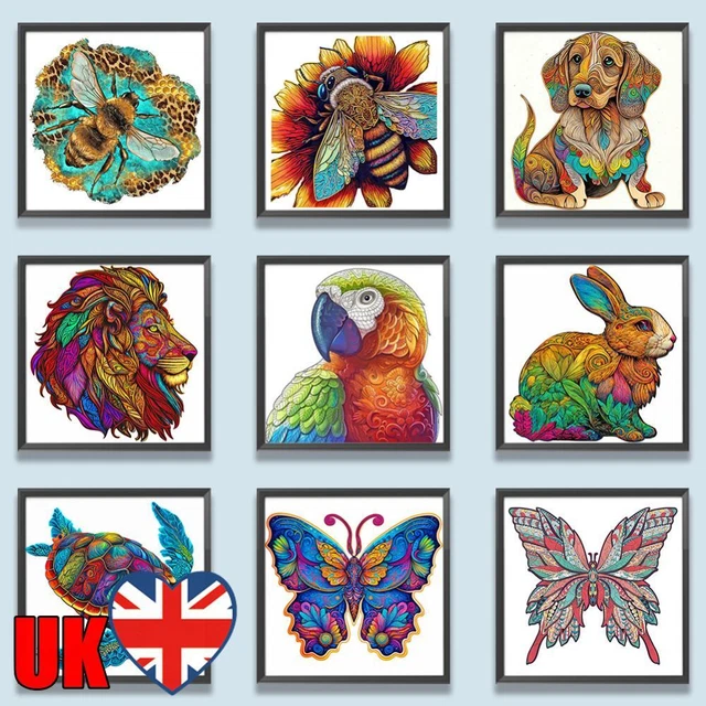 5D DIY FULL Round Drill Diamond Painting Animal Kit Home Decoration Art ...