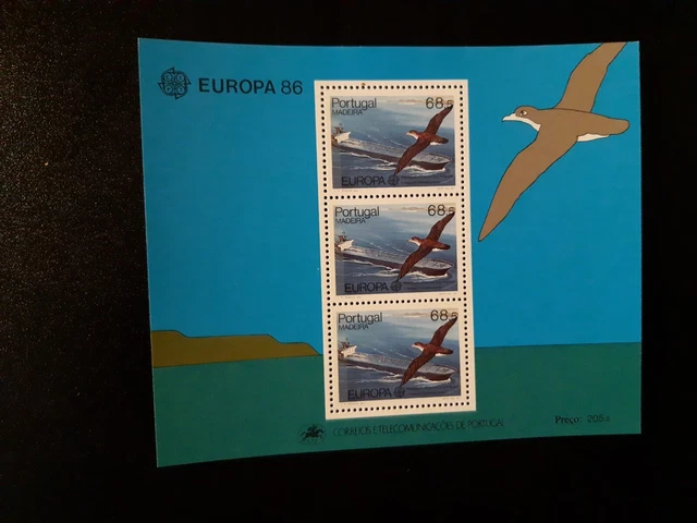Briefmarkenblock Portugal Madeira 1986 Europa: Vögel Mi.- Nr. Block 7 postfrisch