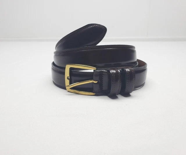 Genuine Italian Leather Belt Made In Italy Men's Size 46 Brown