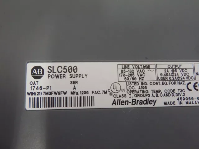 1746P1             - ALLEN-BRADLEY -         1746-P1  /      Power supply  USED 3