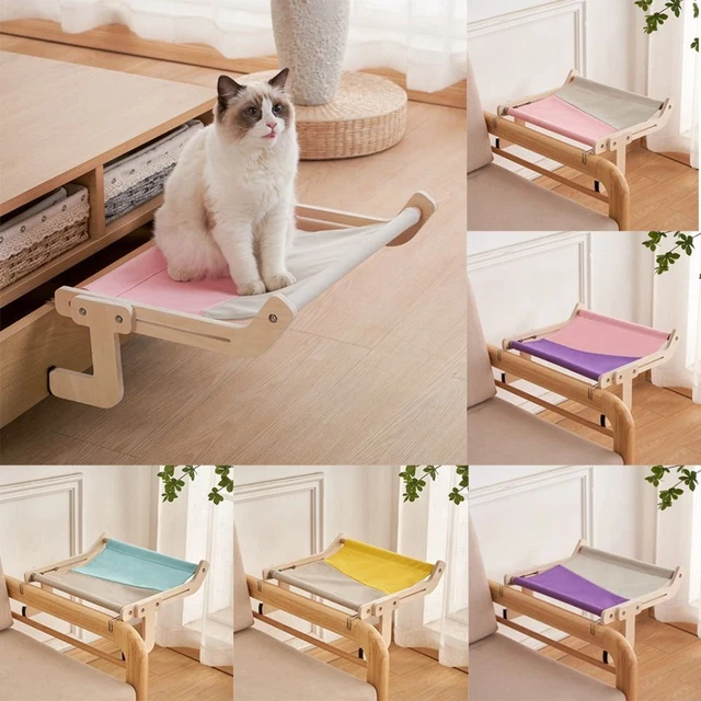 Lona de algodón Montaje Colgantes Cama Madera Ventana Hamaca Gatos Sofá